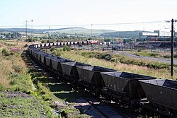 Empty Coal wagons arrive at Onllwyn for loading . - geograph.org.uk - 804336.jpg