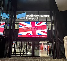 Labour Party conference in 2023 Entrance to ECL Labour conference 2023 cropped.jpg