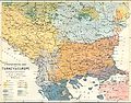 English: British ethnographic map of the Balkans and Macedonia from 1880.