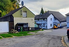 Altes Fachwerkhaus am Ende des Grubenwegs, vermutlich das Zechenhaus.