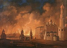 Der Brand von Moskau vor der Einnahme der Stadt durch Napoleon 1812