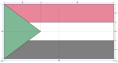 صورة تمثل ابعاد العلم