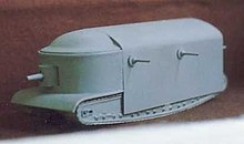 Model of the Flying Elephant design, projected to weigh 100 tons Flying Elephant - Bovington - 1.jpg