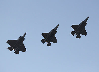 F-35 variants in flight