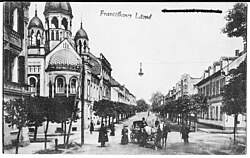 Celkový pohled na synagogu, okolo r. 1900