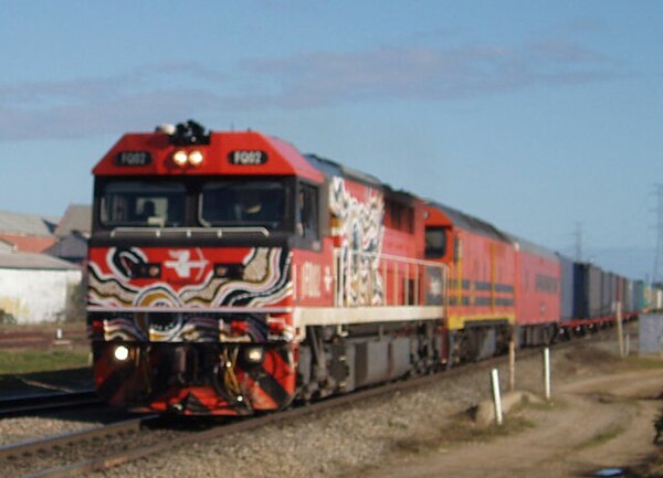 FreightLink Adelaide to Darwin freight train at Dry Creek