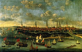 Elias Galli (1650-1714), View of Hamburg or Stadtansicht von Hamburg, circa 1680, oil on canvas, Hamburg Museum, Hamburg Galli Stadtansicht Hamburg.JPG