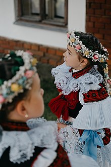 Girls in traditional costumes of Moravia Girls in traditional costumes of Moravia.jpg