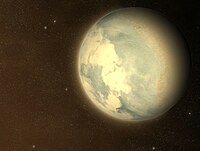 Representación artística de Gliese 581 c