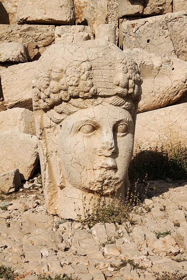 Monumental head of the goddess Commagene (Tyche-Bakht) from Mount Nemrut