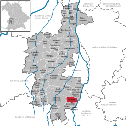 Läget för Graben i Landkreis Augsburg