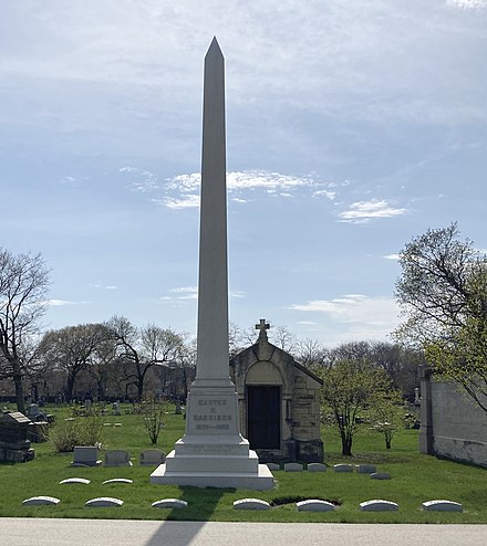 Harrison's tomb at Graceland Cemetery