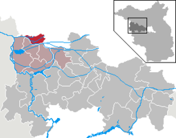Läget för kommunen Großderschau i Landkreis Havelland