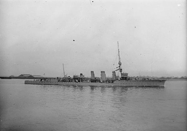 The light cruiser HMS Conquest, which Backhouse commanded during the First World War