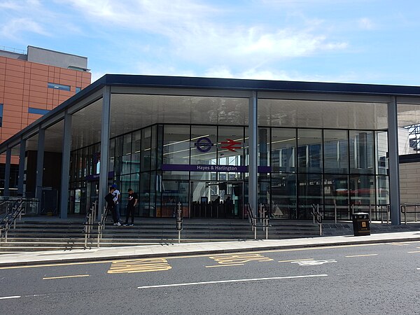 Station entrance seen in May 2022