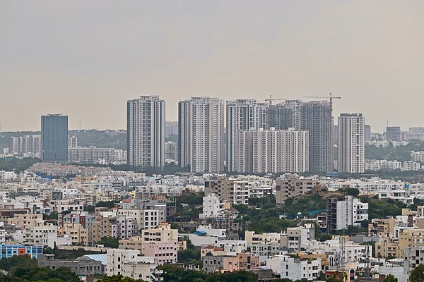 Image: High Rise buildings in Madhapur from Golkonda hill