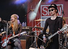 Love and Micko Larkin performing with Hole at SXSW in Austin, Texas, 2010.