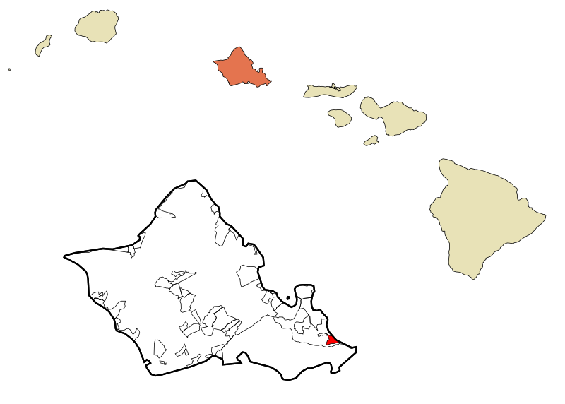 File:Honolulu County Hawaii Incorporated and Unincorporated areas Waimanalo Beach Highlighted.svg