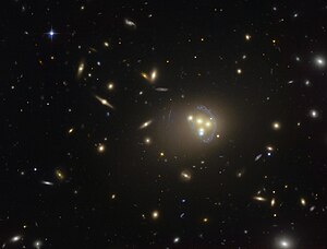 Hubble image of the galaxy cluster Abell 3827.jpg