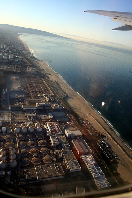 An aerial shot with El Porto in the background. Hyperion plant.jpg