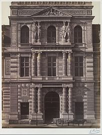 Aile Rivoli - Porte photographiée par Baldus vers 1856-1857