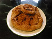 Inuit bannock, a type of flat quick bread.