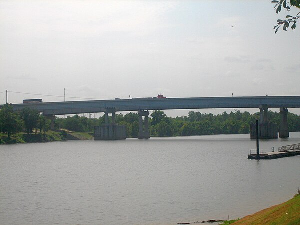 Purple Heart Memorial Bridge over the Red River in Alexandria and Pineville