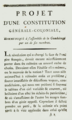 Jacques François Coquille dit Dugommier Projet d'une Constitution générale coloniale, Juillet 1790.png