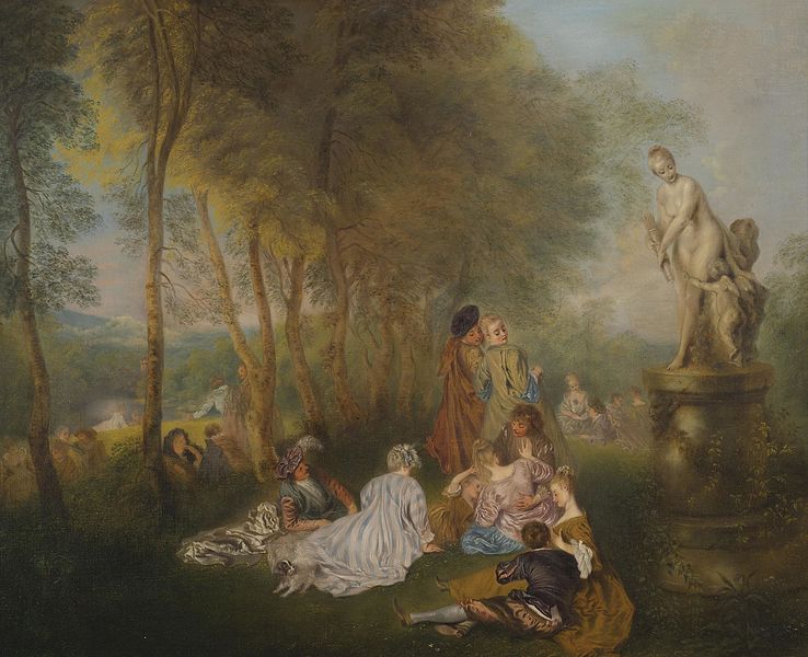 File:Jean Antoine Watteau (follower) - Fête galante with a statue of Venus.jpg