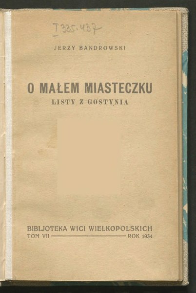 File:Jerzy Bandrowski - O małem miasteczku.djvu