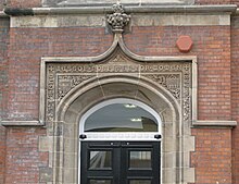 Main doorway to the original Victorian wing Jessop Door 1877.jpg