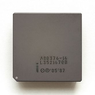 The Intel i376 is an embedded version of the i386SX KL Intel i376.jpg