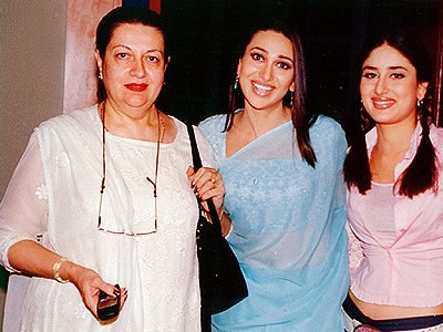 Pictured with mother Babita (left) and sister Karisma. In an interview with journalist Vir Sanghvi, Kapoor stated that growing up with the two of them