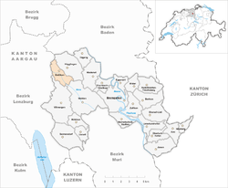 Harta e komunës Dottikon në distriktin Bremgarten