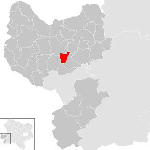 Location of the municipality of Kematen an der Ybbs in the Amstetten district (clickable map)