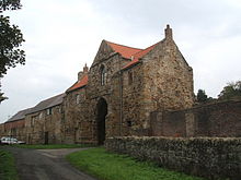 Gatehouse of the Kepier Hospital in Durham given to John Cockburn by Edward VI of England Kepier Hospital gate house 1333 - geograph.org.uk - 247458.jpg