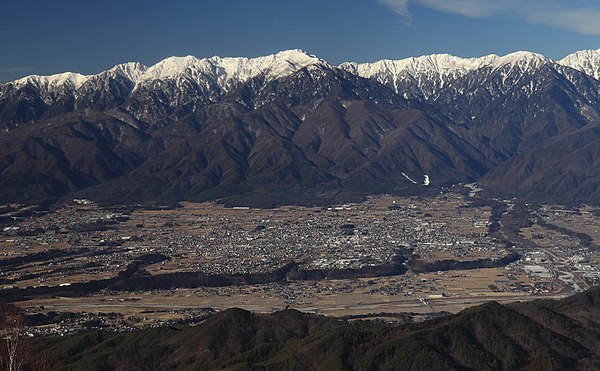 Komagane City from Mount Tokura