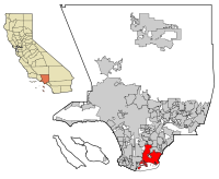 Long Beach'nin Los Angeles kontlugu ve Kaliforniya eyaleti içindeki konumu.