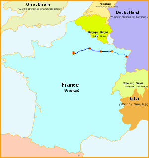 Route of the LGV Est européenne
