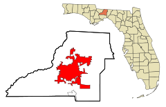 Leon County Florida Incorporated and Unincorporated areas Tallahassee Highlighted.svg