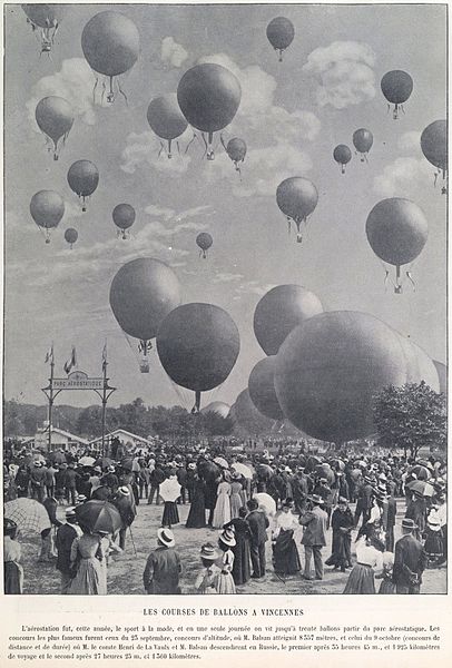 Beginning of the balloon event at the 1900 Summer Olympics (Bois de Vincennes)