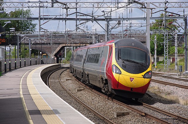 Virgin Trains West Coast Class 390 Pendolino at Lichfield in August 2011