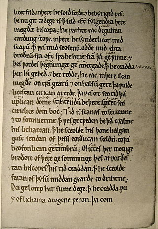 <span class="mw-page-title-main">The Tremulous Hand of Worcester</span> 13th-century scribe of Old English manuscripts