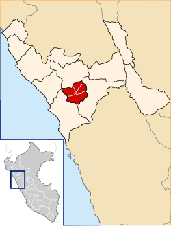 Localisation de Julcán dans la région de La Libertad