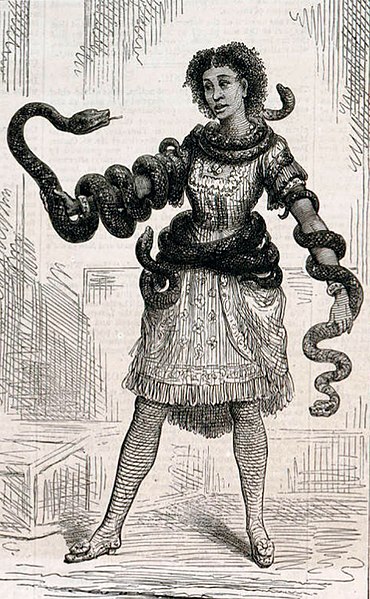 File:Lualla the Abyssinian snake charmer at the Royal Aquarium.jpg