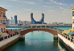 Lusails skyline med Lusail Marina i mitten.