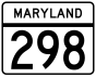 Maryland Route 298 marker