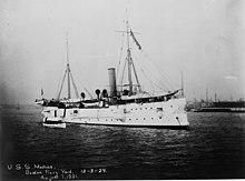 Gold from Haiti was placed onto the USS Machias by U.S. Marines and transported to 55 Wall Street in 1914 Machias.jpg