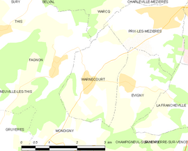 Mapa obce Warnécourt
