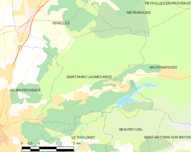 Mapa obce Saint-Marc-Jaumegarde